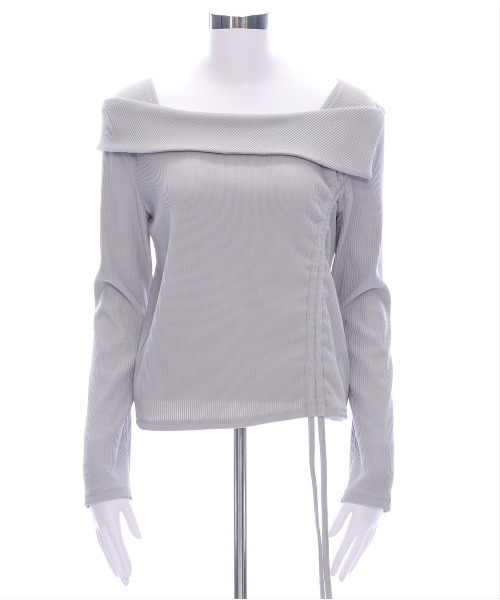 clear（クリア）の「サイドドロスト長袖リブカットソー［大人カジュアル 春ニット］≪SS新作≫（Tシャツ/カットソー・レディース・ライトグレー/アイボリー/ブラック・F）」の11枚目の写真