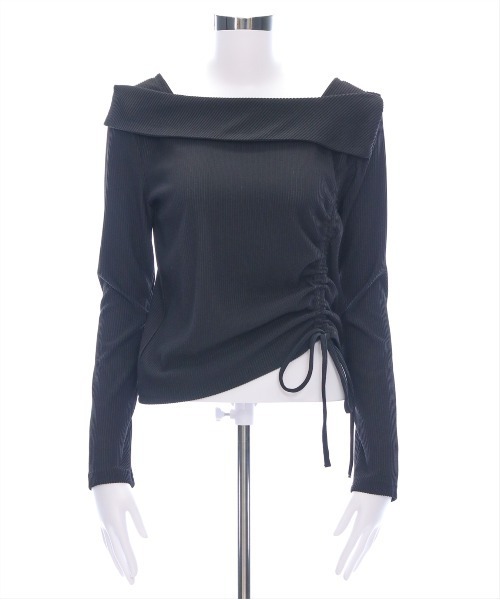 clear（クリア）の「サイドドロスト長袖リブカットソー［大人カジュアル 春ニット］≪SS新作≫（Tシャツ/カットソー・レディース・ライトグレー/アイボリー/ブラック・F）」の16枚目の写真