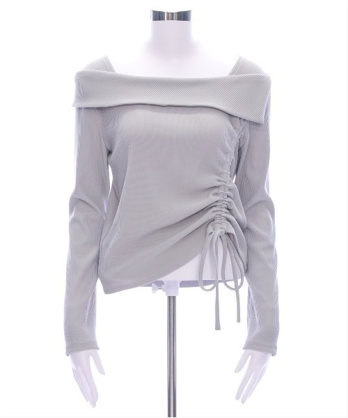 clear（クリア）の「サイドドロスト長袖リブカットソー［大人カジュアル 春ニット］≪SS新作≫（Tシャツ/カットソー・レディース・ライトグレー/アイボリー/ブラック・F）」の18枚目の写真