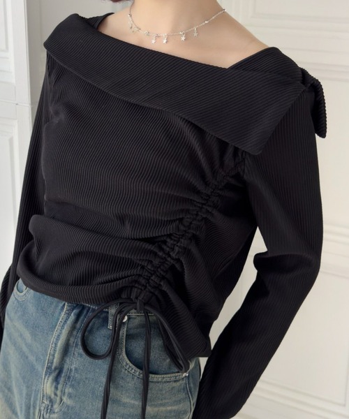 clear（クリア）の「サイドドロスト長袖リブカットソー［大人カジュアル 春ニット］≪SS新作≫（Tシャツ/カットソー・レディース・ライトグレー/アイボリー/ブラック・F）」の19枚目の写真