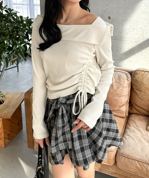 clear（クリア）の「サイドドロスト長袖リブカットソー［大人カジュアル 春ニット］≪SS新作≫（Tシャツ/カットソー・レディース・ライトグレー/アイボリー/ブラック・F）」の20枚目の写真