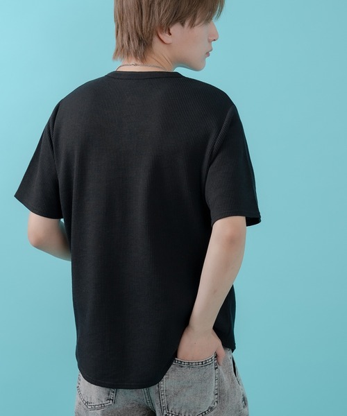 SIDEWAY STANCE(サイドウェイスタンス)の「【SIDEWAY STANCE】ワッフル ヘンリー ネック 半袖Tシャツ(Tシャツ/カットソー・メンズ・杢グレー/ホワイト/ブラック・X-LARGE/LARGE/MEDIUM/SMALL)」の11枚目の写真