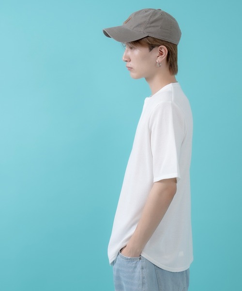 SIDEWAY STANCE(サイドウェイスタンス)の「【SIDEWAY STANCE】ワッフル ヘンリー ネック 半袖Tシャツ(Tシャツ/カットソー・メンズ・杢グレー/ホワイト/ブラック・X-LARGE/LARGE/MEDIUM/SMALL)」の5枚目の写真