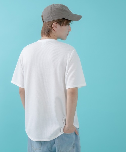 SIDEWAY STANCE(サイドウェイスタンス)の「【SIDEWAY STANCE】ワッフル ヘンリー ネック 半袖Tシャツ(Tシャツ/カットソー・メンズ・杢グレー/ホワイト/ブラック・X-LARGE/LARGE/MEDIUM/SMALL)」の6枚目の写真
