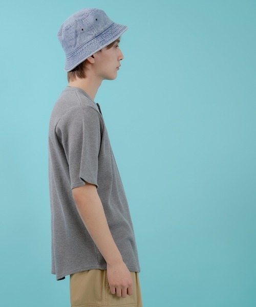 SIDEWAY STANCE(サイドウェイスタンス)の「【SIDEWAY STANCE】ワッフル ヘンリー ネック 半袖Tシャツ(Tシャツ/カットソー・メンズ・杢グレー/ホワイト/ブラック・X-LARGE/LARGE/MEDIUM/SMALL)」の14枚目の写真