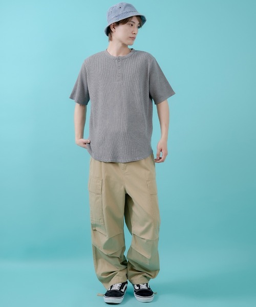 SIDEWAY STANCE(サイドウェイスタンス)の「【SIDEWAY STANCE】ワッフル ヘンリー ネック 半袖Tシャツ(Tシャツ/カットソー・メンズ・杢グレー/ホワイト/ブラック・X-LARGE/LARGE/MEDIUM/SMALL)」の18枚目の写真