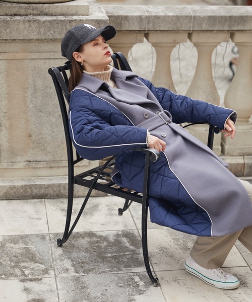 CIEL'AIR（シエルエアー）の「Different Material Volume Trench Coat（トレンチコート・レディース・グレー・FREE）」の2枚目の写真