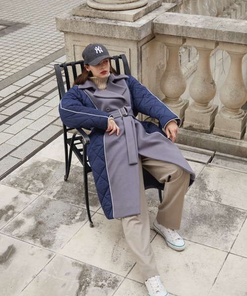 CIEL'AIR（シエルエアー）の「Different Material Volume Trench Coat（トレンチコート・レディース・グレー・FREE）」の3枚目の写真