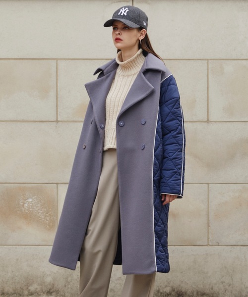 CIEL'AIR（シエルエアー）の「Different Material Volume Trench Coat（トレンチコート・レディース・グレー・FREE）」の8枚目の写真