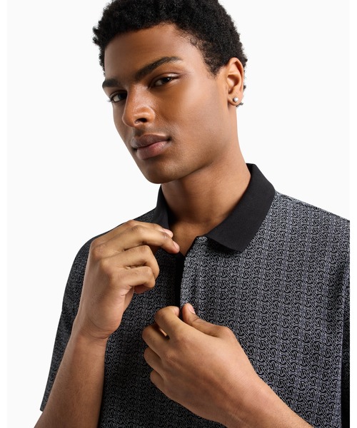 【Armani Exchange】半袖 ロゴポロシャツ セール】【A|X アルマーニ エクスチェンジ】マイクロプリント