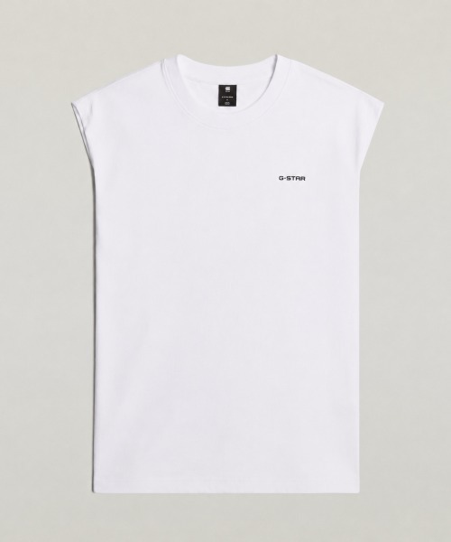 G-STAR(ジースター)の「BOXY T-SHIRT/オーバーサイズワンポイントスリーブレスTシャツ(Tシャツ/カットソー・メンズ・ダークブラック/ホワイト・SMALL/MEDIUM/LARGE/X-LARGE/X-SMALL)」の3枚目の写真