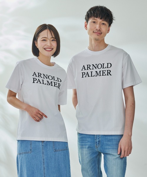 Arnold Palmer（アーノルドパーマー）の「フロッキーロゴ シェア 半袖 Tシャツ（Tシャツ/カットソー・レディース・ライトベージュ/ホワイト/チャコールグレー・L/M/S/XS/LL）」の2枚目の写真