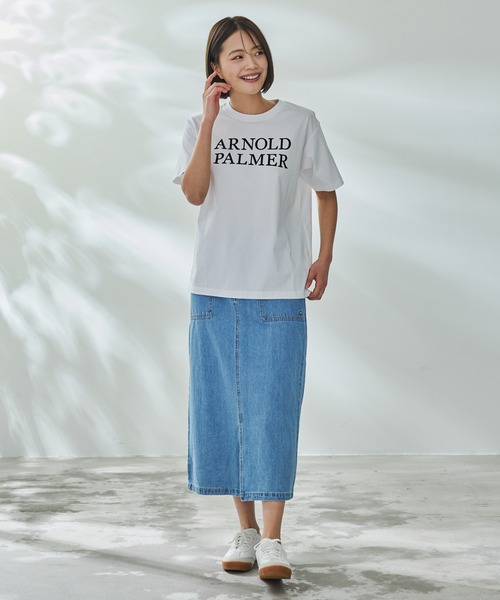 Arnold Palmer（アーノルドパーマー）の「フロッキーロゴ シェア 半袖 Tシャツ（Tシャツ/カットソー・レディース・ライトベージュ/ホワイト/チャコールグレー・L/M/S/XS/LL）」の15枚目の写真