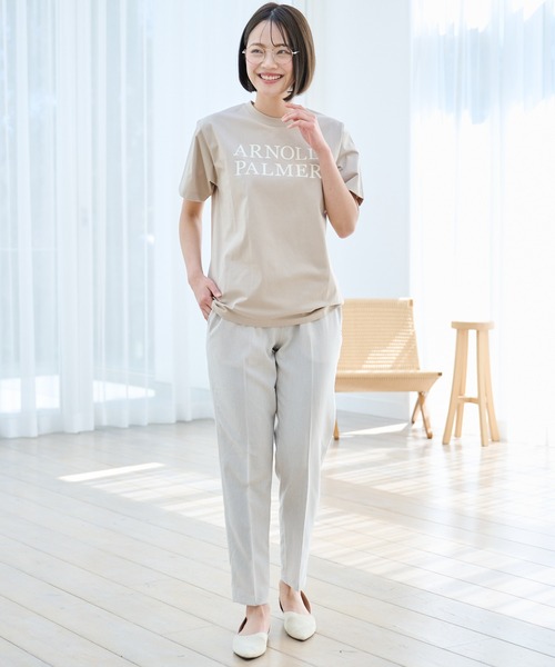 Arnold Palmer（アーノルドパーマー）の「フロッキーロゴ シェア 半袖 Tシャツ（Tシャツ/カットソー・レディース・ライトベージュ/ホワイト/チャコールグレー・L/M/S/XS/LL）」の19枚目の写真