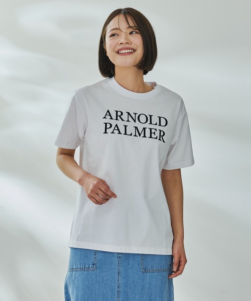 Arnold Palmer（アーノルドパーマー）の「フロッキーロゴ シェア 半袖 Tシャツ（Tシャツ/カットソー・レディース・ライトベージュ/ホワイト/チャコールグレー・L/M/S/XS/LL）」の7枚目の写真