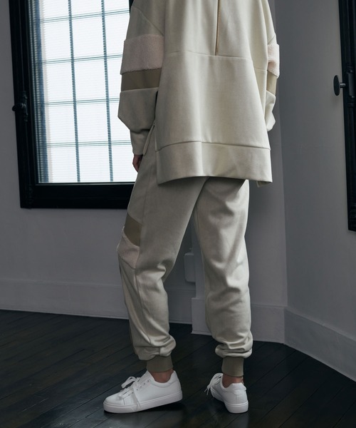 異素材切替スエットパンツ（サイズ対応/セットアップ対応