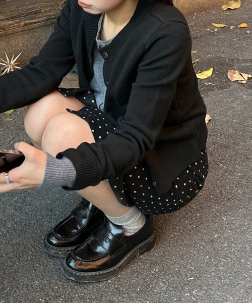 MEMECLE(メメクル)の「【 MEMECLE / メメクル 】 ドット柄 ミディスカート(スカート・レディース・ブラック・M/S/L/XS)」の3枚目の写真