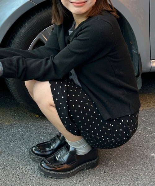 MEMECLE(メメクル)の「【 MEMECLE / メメクル 】 ドット柄 ミディスカート(スカート・レディース・ブラック・M/S/L/XS)」の4枚目の写真