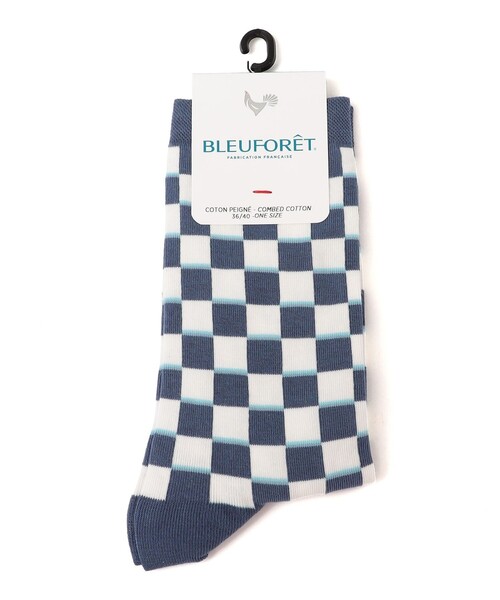 SHIPS（シップス）の「BLEUFORET:チェック パターン ソックス（ソックス/靴下・レディース・オレンジ/ネイビー・ONE SIZE）」の2枚目の写真