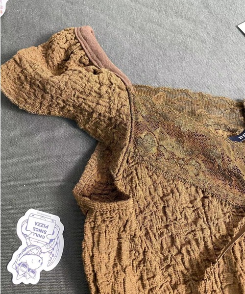 Mejoul(メジュール)の「レースリボン ワッシャー カットトップス/タンクトップ(タンクトップ・レディース・アイボリー/ブラウン・F)」の22枚目の写真