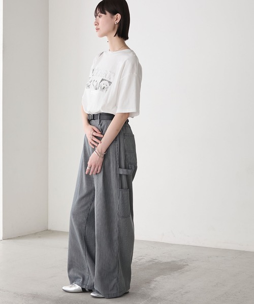 forksy.（フォルクシー）の「【forksy.】箔プリントロゴ×DOGグラフィック プリント 半袖Tシャツ（Tシャツ/カットソー・レディース・モカ/ブラック/オフホワイト/ライトイエロー・FREE）」の14枚目の写真