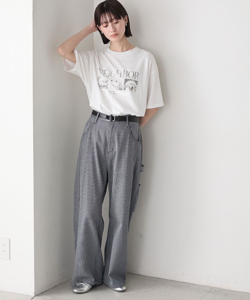 forksy.（フォルクシー）の「【forksy.】箔プリントロゴ×DOGグラフィック プリント 半袖Tシャツ（Tシャツ/カットソー・レディース・モカ/ブラック/オフホワイト/ライトイエロー・FREE）」の16枚目の写真