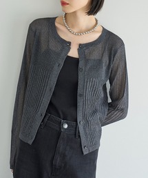 meilmada | リブ切替シアーニットカーディガン(カーディガン/ボレロ)