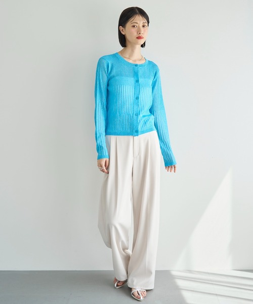 meilmada（メイルマダ）の「リブ切替シアーニットカーディガン（カーディガン/ボレロ・レディース・チャコールグレー/ベージュ/ブルー・FREE）」の20枚目の写真