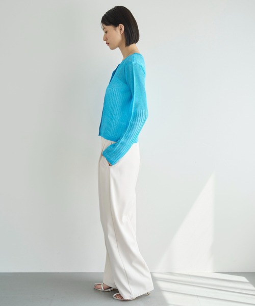 meilmada（メイルマダ）の「リブ切替シアーニットカーディガン（カーディガン/ボレロ・レディース・チャコールグレー/ベージュ/ブルー・FREE）」の21枚目の写真