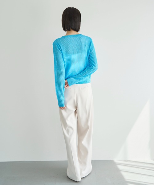 meilmada（メイルマダ）の「リブ切替シアーニットカーディガン（カーディガン/ボレロ・レディース・チャコールグレー/ベージュ/ブルー・FREE）」の22枚目の写真