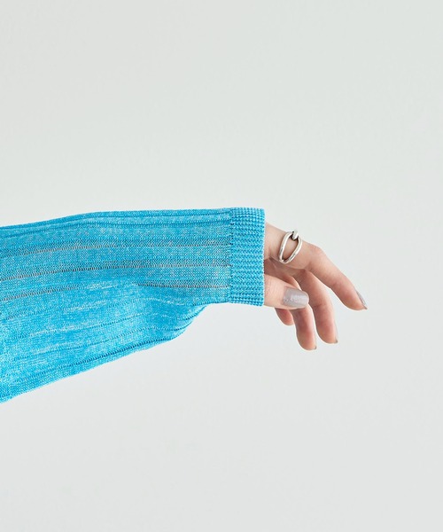 meilmada（メイルマダ）の「リブ切替シアーニットカーディガン（カーディガン/ボレロ・レディース・チャコールグレー/ベージュ/ブルー・FREE）」の19枚目の写真