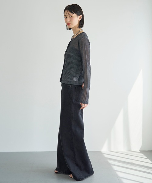 meilmada（メイルマダ）の「リブ切替シアーニットカーディガン（カーディガン/ボレロ・レディース・チャコールグレー/ベージュ/ブルー・FREE）」の11枚目の写真