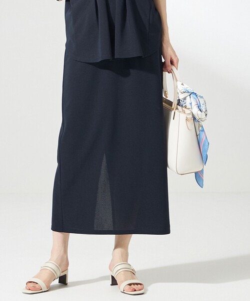 ANY SIS（エニィスィス）の「【UVケア ・ストレッチ・洗える】2WAYジョーゼットジャージーナロー スカート（スカート・レディース・アイボリー系/ダークグリーン系/ブラック系/黄土色系/ネイビー系・2）」の5枚目の写真