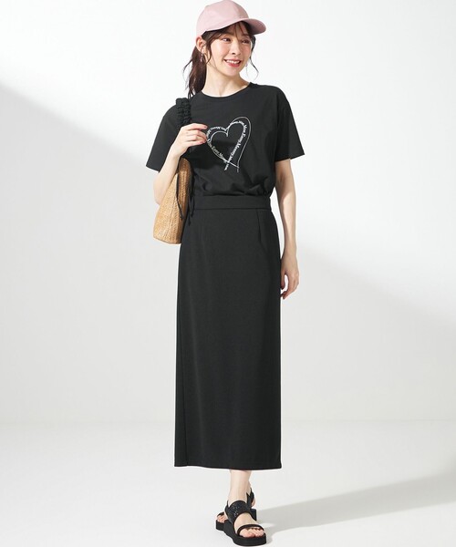 ANY SIS（エニィスィス）の「【UVケア ・ストレッチ・洗える】2WAYジョーゼットジャージーナロー スカート（スカート・レディース・アイボリー系/ダークグリーン系/ブラック系/黄土色系/ネイビー系・2）」の17枚目の写真