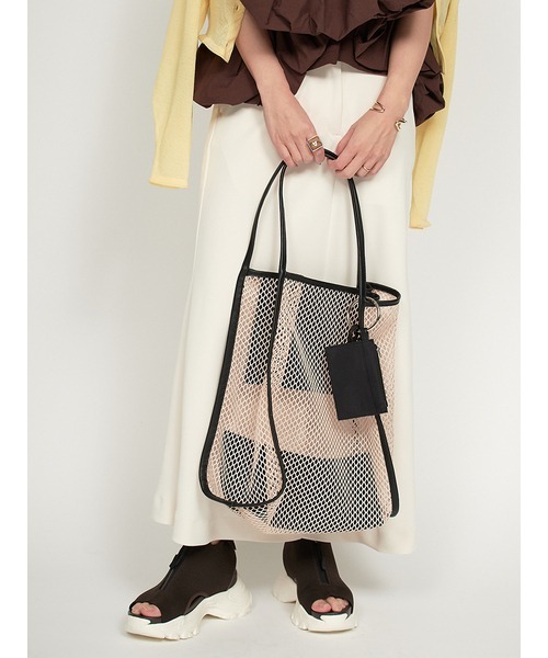 emmi（エミ）の「コットンメッシュトートバッグ（ショルダーバッグ・レディース・ネイビー/ブラウン/その他・FREE）」の18枚目の写真