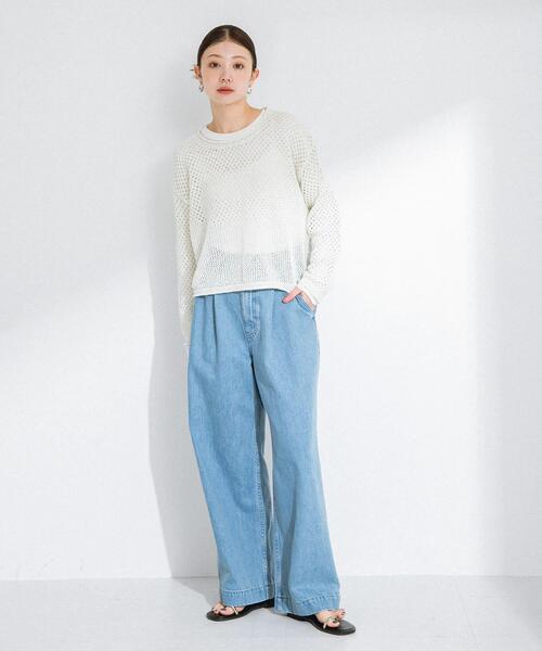 URBAN RESEARCH Sonny Label(アーバンリサーチサニーレーベル)の「スパンコールメッシュニットプルオーバー(ニット/セーター・レディース・グレー系その他/オフホワイト/イエロー・FREE)」の9枚目の写真