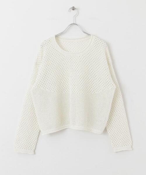 URBAN RESEARCH Sonny Label(アーバンリサーチサニーレーベル)の「スパンコールメッシュニットプルオーバー(ニット/セーター・レディース・グレー系その他/オフホワイト/イエロー・FREE)」の11枚目の写真