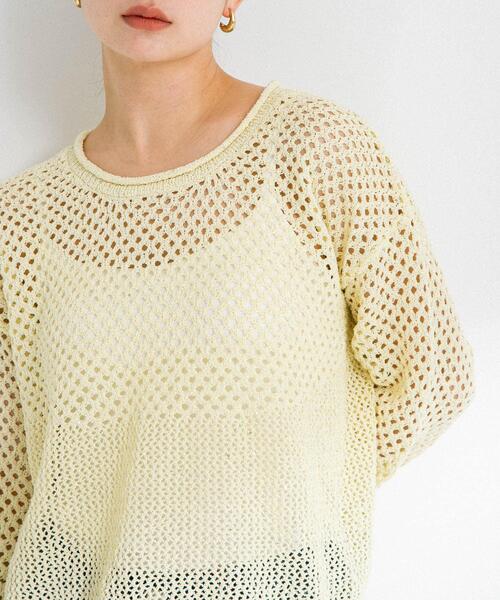 URBAN RESEARCH Sonny Label(アーバンリサーチサニーレーベル)の「スパンコールメッシュニットプルオーバー(ニット/セーター・レディース・グレー系その他/オフホワイト/イエロー・FREE)」の13枚目の写真