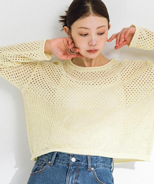 URBAN RESEARCH Sonny Label(アーバンリサーチサニーレーベル)の「スパンコールメッシュニットプルオーバー(ニット/セーター・レディース・グレー系その他/オフホワイト/イエロー・FREE)」の14枚目の写真