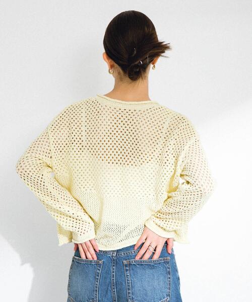 URBAN RESEARCH Sonny Label(アーバンリサーチサニーレーベル)の「スパンコールメッシュニットプルオーバー(ニット/セーター・レディース・グレー系その他/オフホワイト/イエロー・FREE)」の18枚目の写真
