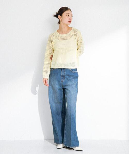 URBAN RESEARCH Sonny Label(アーバンリサーチサニーレーベル)の「スパンコールメッシュニットプルオーバー(ニット/セーター・レディース・グレー系その他/オフホワイト/イエロー・FREE)」の19枚目の写真