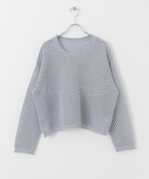 SOERTE ルーズコットンリネンメッシュニット　サイズ2 loose cotton linen mesh knit/ルーズコットンリネンメッシュ