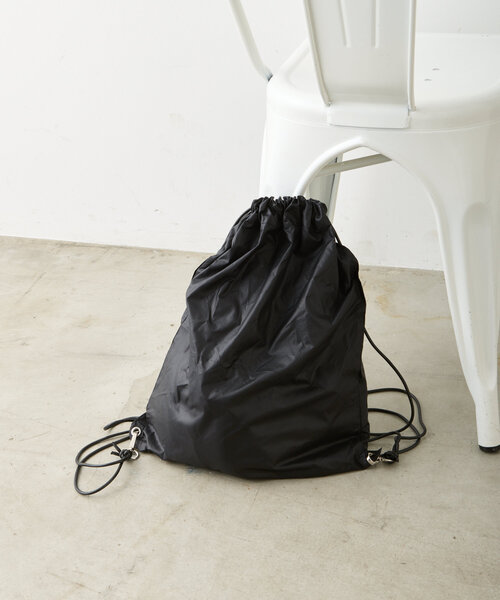 WHIMSIC（ウィムジック）の「*【WHIMSIC】ナイロンナップサック（バックパック/リュック・レディース・ブラック/ホワイト/ミント・FREE）」の3枚目の写真