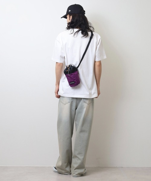 WILD THINGS(ワイルドシングス)の「WILD THINGS ナイロン 巾着ミニショルダーバッグ DELFY採用(ショルダーバッグ・メンズ・ブラック/ターコイズブルー/レッド/パープル・FREE)」の21枚目の写真