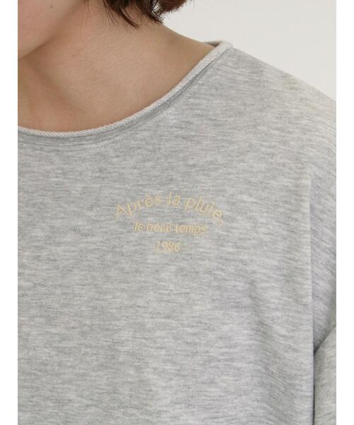 Samansa Mos2（サマンサ モスモス）の「インレイ裏毛カットオフロゴ刺繍カットソー（Tシャツ/カットソー・レディース・ミント/キナリ/グレー/チャコールグレー・F）」の7枚目の写真