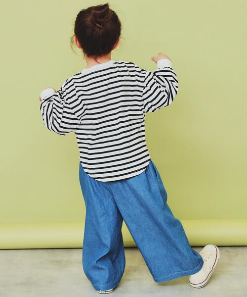 THE SHOP TK （ザ ショップ ティーケー ）の「【120-150】デニム＆花柄スカーチョ/ママとおそろい・洗濯機OK（その他パンツ・キッズ・ブラック系/サックスブルー/ネイビー・12/15 /13/14）」の11枚目の写真