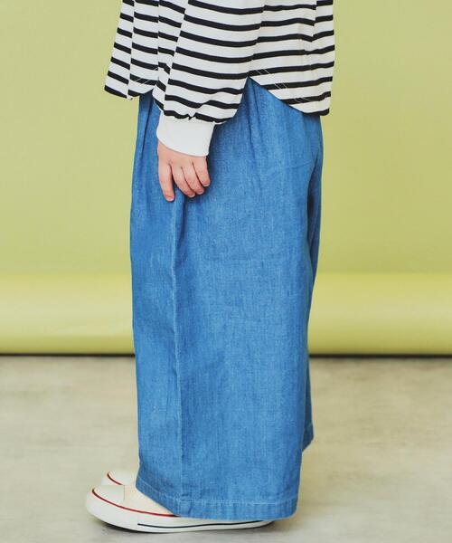 THE SHOP TK （ザ ショップ ティーケー ）の「【120-150】デニム＆花柄スカーチョ/ママとおそろい・洗濯機OK（その他パンツ・キッズ・ブラック系/サックスブルー/ネイビー・12/15 /13/14）」の12枚目の写真