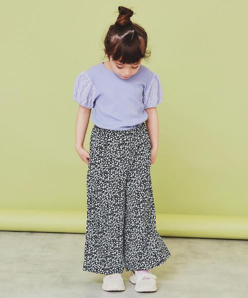 THE SHOP TK （ザ ショップ ティーケー ）の「【120-150】デニム＆花柄スカーチョ/ママとおそろい・洗濯機OK（その他パンツ・キッズ・ブラック系/サックスブルー/ネイビー・12/15 /13/14）」の13枚目の写真