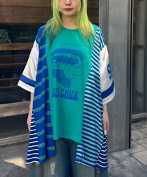 Candy Stripper ロンT ボーダー長袖トップス　リメイク風 Candy Stripper｜キャンディストリッパーのトップス（ボーダー柄