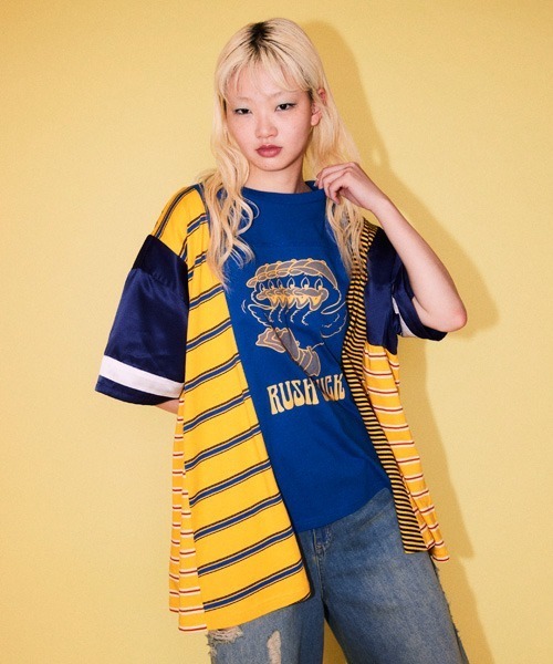 「Candy Stripper」 半袖Tシャツ 2 イエロー レディース Candy Stripper 「Candy Stripper」 半袖Tシャツ 2 イエロー